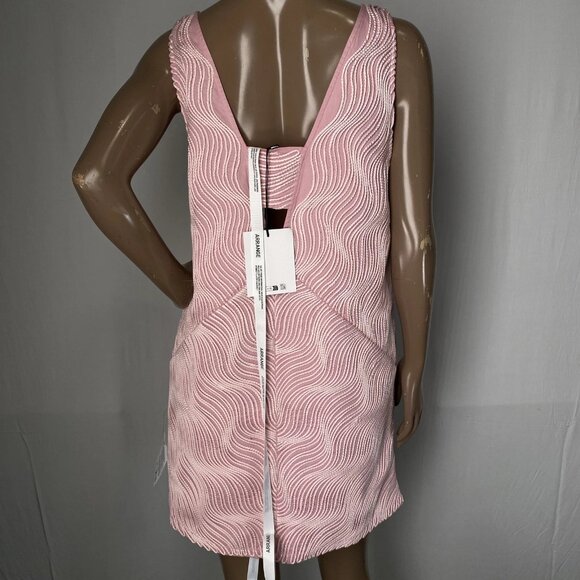 NEW ARRANGE Mini Dress Baby Pink Size 6 | Wave Textured Sleeveless V-Neck - Picture 8 of 11
